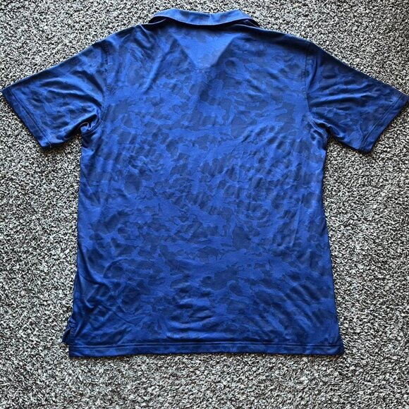 Peter Millar Blue Camo Polo Men L Golfwear Quiet Luxury Dadcore Breathable Shirt - Picture 4 of 7